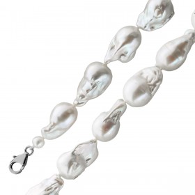 Perlenkette 47cm Edison Perlen 10.5-14.5mm Silber 925