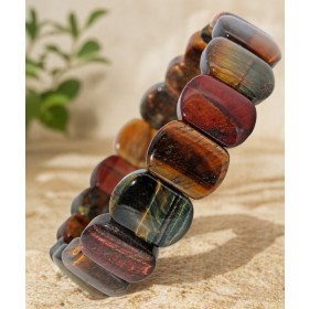 Tigerauge Armband grün braune Tigerauge Edelsteine 170ct