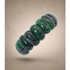Zoisit Armband grün pinke nat. Rubin Epidot Edelsteine 370ct