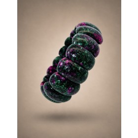 Zoisit Armband pink grüne nat. Rubin Epidot Edelsteine 295ct
