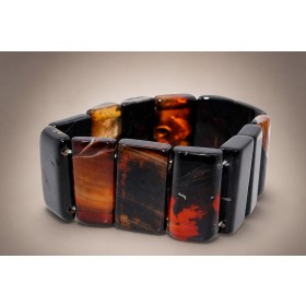 Achat Armband schwarz rot weisse nat. Edelsteine 465ct