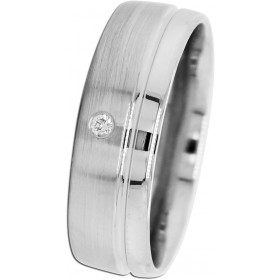 Solitär Ring Weißgold 585 14K Diamant 0.02ct. TW VVS