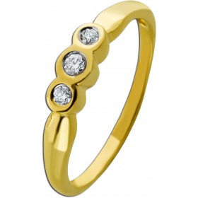 Brillantring Gold Weißgold 585 14K Diamanten 0.14ct. TCR SI
