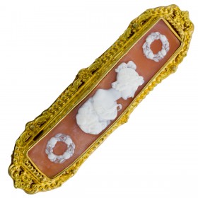 Achat Gemme Gürtelschnalle Metall vergoldet  Antikschmuck