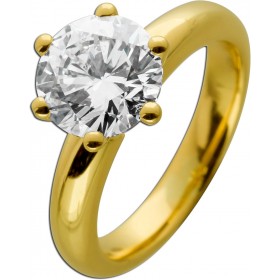 Verlobungsring Gelbgold 750 18K Solitär Diamant 2.69ct DPL Zertifikat