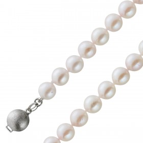 Perlekette 53cm Japanische Akoyaperlen 7mm Silber 925