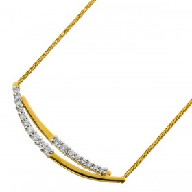 Brillant Collier Gold Weißgold 375 9K Diamanten 0.30ct. W SI