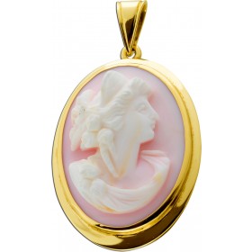 Achat Gemme Anhänger Gold 585 14K rosa Edelstein Antikschmuck