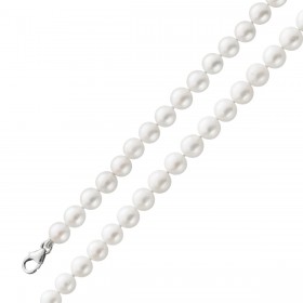 Perlenkette 74cm 6mm japanischen Akoyaperlen Karabiner