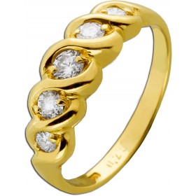 Diamantring Gold 750 18K Diamanten 0.25ct. Lupenrein 