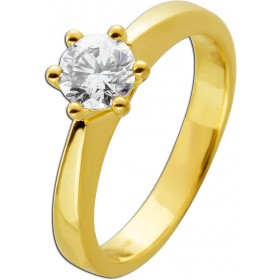 Verlobungsring Gelbgold 585 14K Solitär Brillant 0.80ct GIA Zertifikat