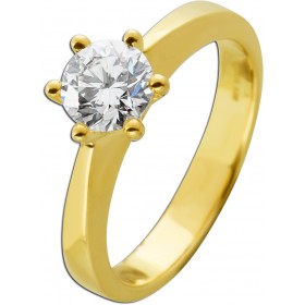 Verlobungsring Gelbgold 585 14K Solitär Diamant 1.08ct GIA Zertifikat