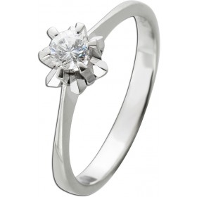 Verlobungsring Weißgold 750 18K Solitär Diamant 0.25ct.TW SI 