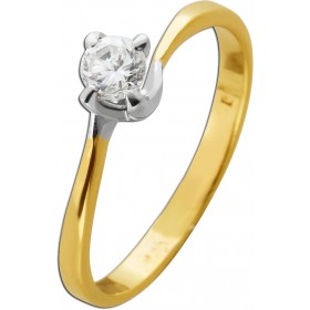 Solitärring Gold 585 Weißgold 14 Karat Diamant 0.25ct.  