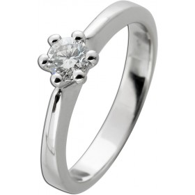 Verlobungsring Weißgold 585 14K Solitär Diamant 0.39ct. TW SI1
