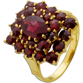 Granat Ring Gold 333 8K rote Edelsteinen Antikschmuck