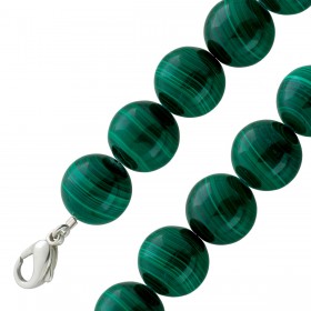  Malachit Edelsteinkette Silber 925 Karabiner moos grün 43cm