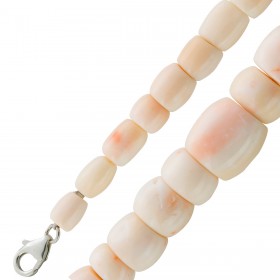 Korallen Kette  rosa-weiße Angel Skin Korallenkugeln 7,5-21mm
