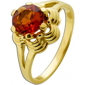 Citrin Ring Gold 585 14K orange Edelstein Antikschmuck