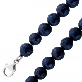 Saphirkette blaue Saphire. 8mm 47cm 8mm
