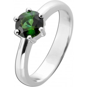 Turmalin Ring Weißgold 585 14K grüner Solitär Edelstein 1.10ct 