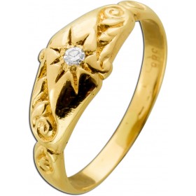 Brillant Ring Gold 585 14K Solitär Diamant 0.03ct TW VSI 