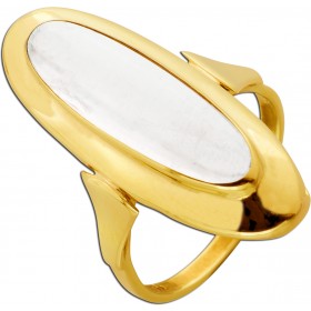 Mondstein Ring Gold 333 8K rosa Edelstein Antikschmuck