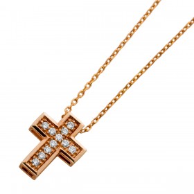 Kreuzanhänger kette  Rosegold 375 9k Diamanten 42cm