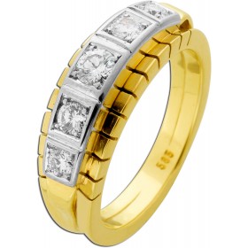 Brillant Ring Gold Weißgold 585 14K Diamanten Antikschmuck