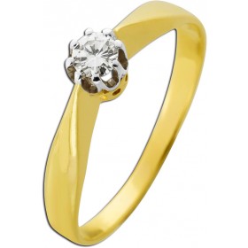 Solitärring Gold Weißgold 585 14K Diamant Antikschmuck 