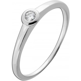 Solitärring Weißgold 585 14K Solitär Brillant 0.10ct Lupenrein  