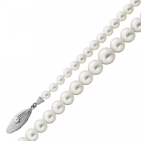 Perlenkette 44cm japanische Akoyaperlen 7.4-4.5mm Gelbgold 585 14K
