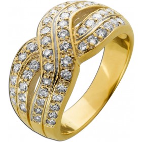 Brillantring Gelbgold 750 18K Diamanten 1.75ct Überwurf Design