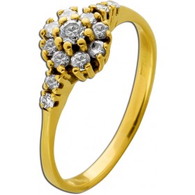Cocktailring Diamantring Gold 750 18K Brillanten 0.24ct TW VSI  