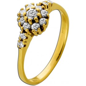 Cocktailring Diamantring Gold 750 18K Brillanten 0.24ct TW VSI  