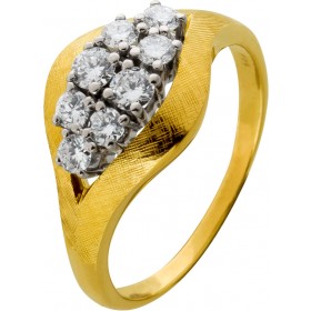 Diamantring Gold Weißgold 585 14K Diamanten Antikschmuck