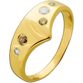 Diamantring Gold 585 14K fancy Diamanten Antikschmuck