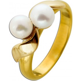 Perlenring Gold 900 21 Karat Japanische Akoyaperlen