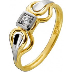 Diamantring Gold 585 Weißgold 14K Brillant Antikschmuck