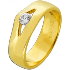 Solitärring Gold 750 18 Karat Solitär Brillant 0.15ct  