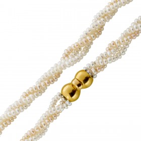 Japanische Biwaperlenkette Gold 750 18 Karat 