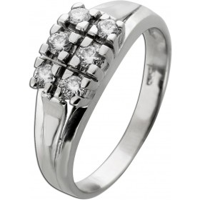 Diamantring Weißgold 585 14 Karat 6 Brillanten 0.45ct Lupenrein