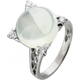 Mondsteinring Weissgold 750 18K weißer Edelstein 12ct Brillanten