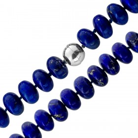Lapislazuli Collier Silber 925 blaue Edelsteine Antikschmuck