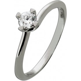 Verlobungsring Platin 950 Solitär Brillant 0.25ct TW VSI 