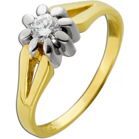 Brillant Verlobungsring Gold 585 Weißgold 14K Diamant Antikschmuck