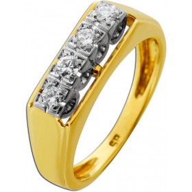 Brillantring Gold 585 14K Diamanten Antikschmuck