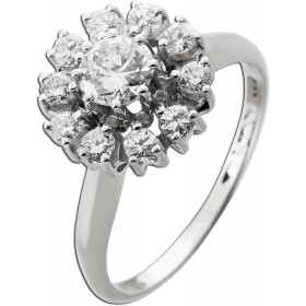 Brillantring Weißgold 585 14K Brillanten 1.05ct. TCR VVS