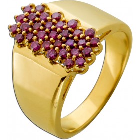 Rubin Damenring Gold 585 14 Karat pinke Edelsteine 1.10ct 