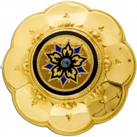 Brosche Anhänger Gold 585 14 Karat Emaiile Antikschmuck 